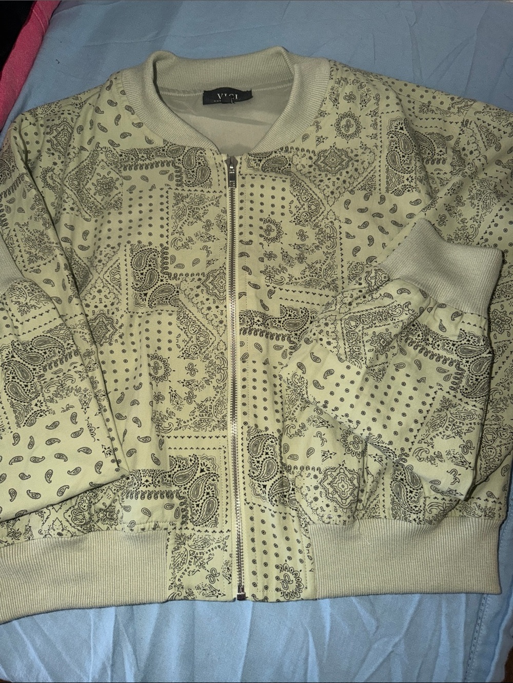 VICI Cream Bandana-Print Bomber Jacket
